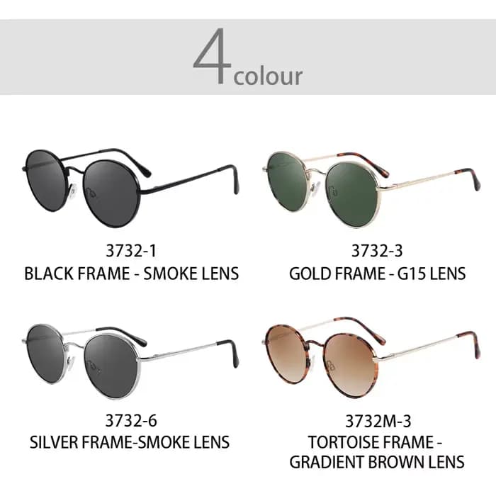 Lunettes de soleil rondes en métal pour femmes