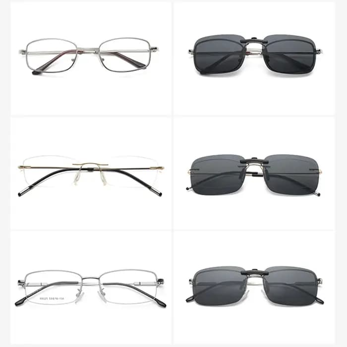 KLASSNUM-Lunettes de soleil polarisées sans monture pour hommes et femmes, verres à clipser étroits,