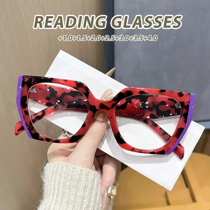 Lunettes de lecture à grande monture colorée Oyalie à motifs uniques