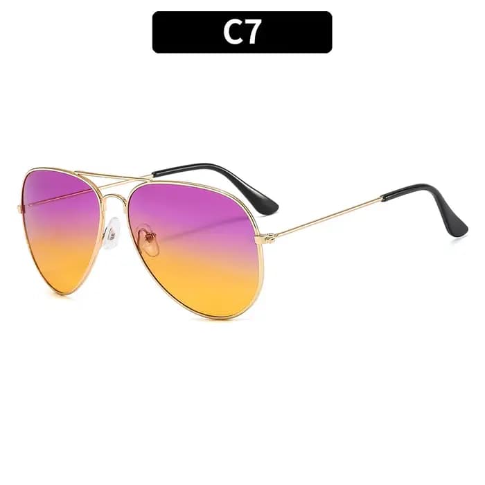 Lunettes de soleil aviateur rétro classiques à double pont, verres dégradés UV400, monture métallique, pour hommes et femmes, protection solaire, plage, conduite