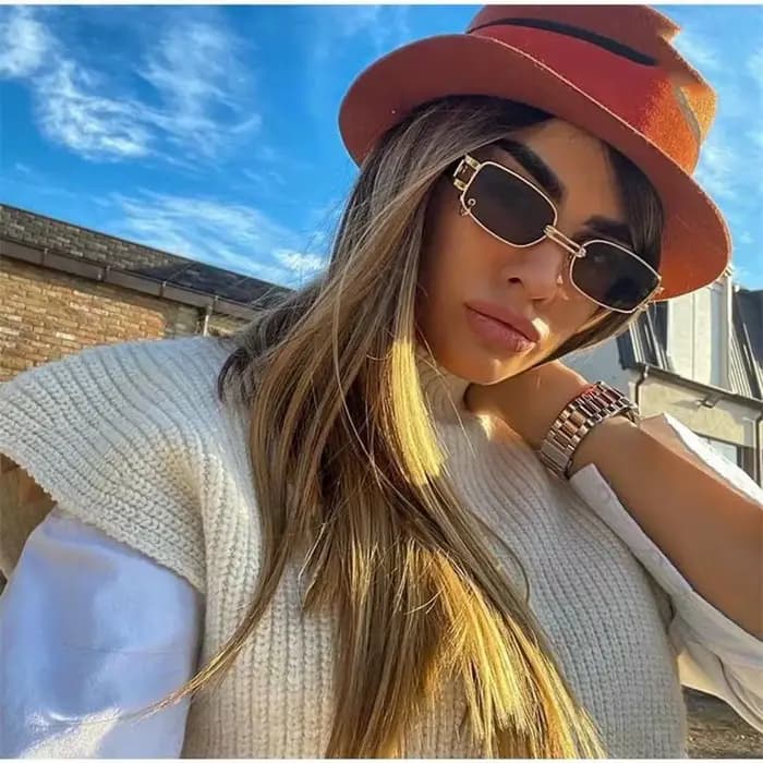 Lunettes de soleil rectangulaires pour hommes et femmes