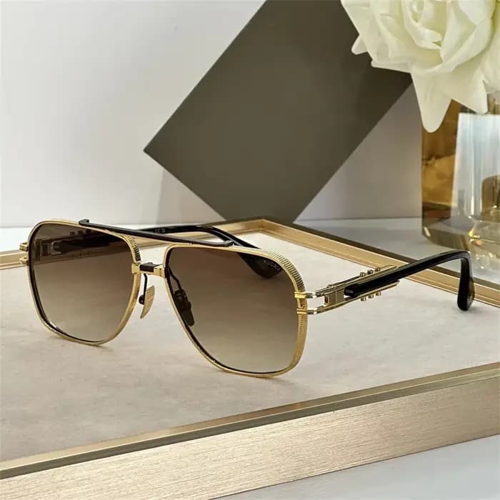 DT KUDRU DTS436-GLD-BLK lunettes de soleil de luxe pour hommes et femmes