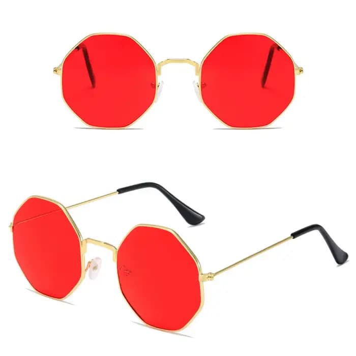 Lunettes de soleil rétro octogonales pour hommes et femmes