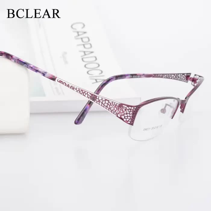 BCLEAR – monture de lunettes pour femmes, élégante, demi-monture, Prescription optique
