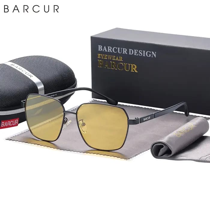 BARCUR Design-Lunettes de soleil carrées surdimensionnées pour hommes et femmes