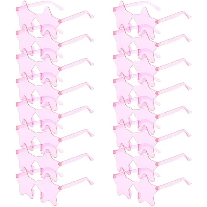 KAMMPT 16 paires par ensemble lunettes de soleil sans monture en forme d'étoile mode mignon couleur bonbon Rave nuances
