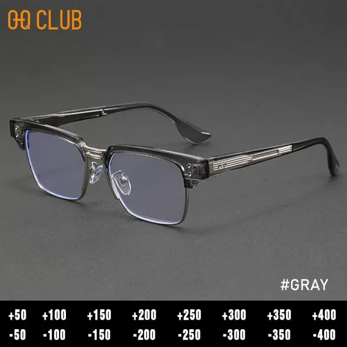 O-Q CLUB Lunettes de lecture vintage semi-cerclées pour hommes et femmes
