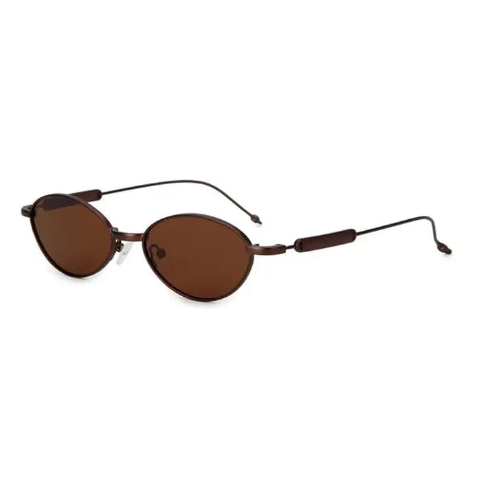 Lunettes de soleil polarisées ovales rétro japonaises de luxe en métal pour hommes et femmes