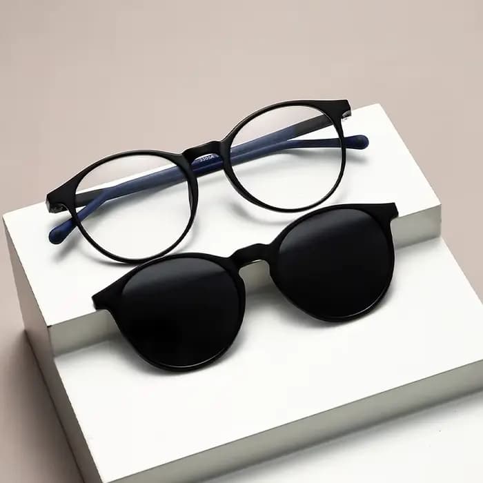 KAMMPT-Ensemble de Lunettes de Soleil Vintage Rondes pour Femme, Verres Polarisés de Résubdivision,