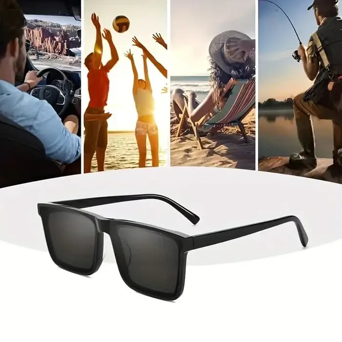 Lunettes de vue carrées noires simples unisexes