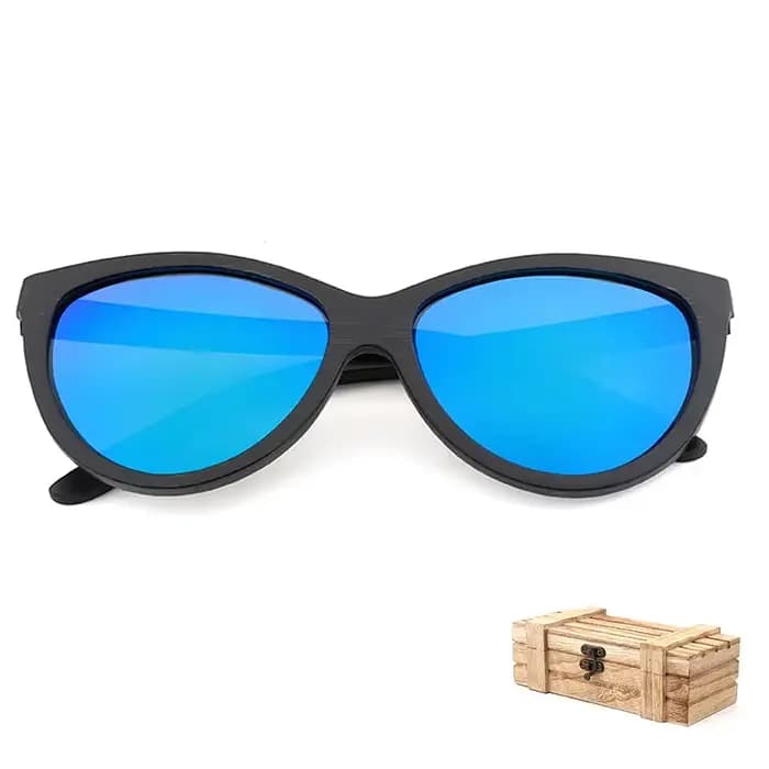Lunettes de soleil noires en bambou pour hommes et femmes