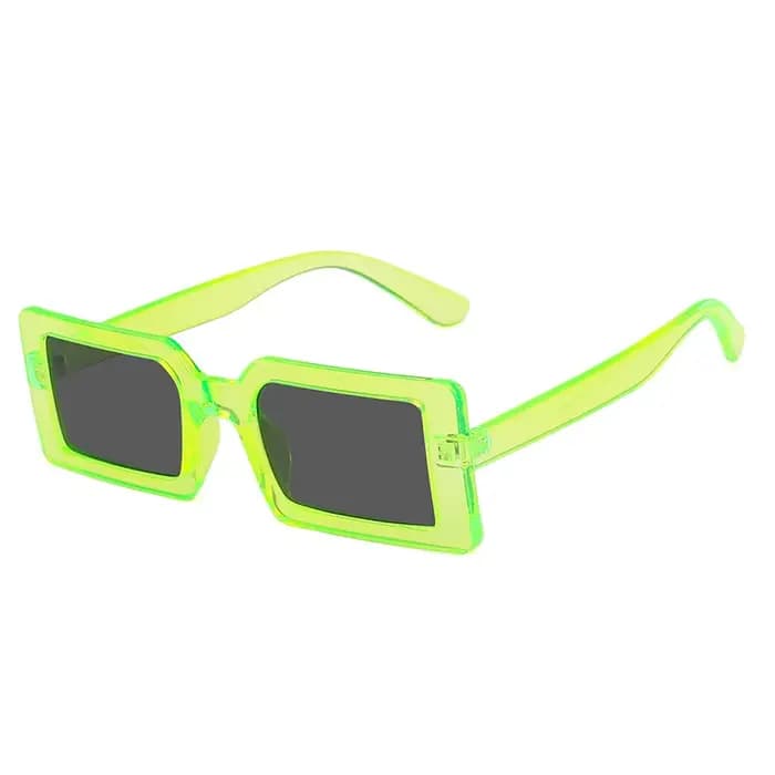 SO & EI mode Fluorescent vert Rectangle femmes lunettes de soleil clair océan lentille