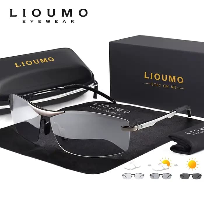LIOUMO – lunettes de soleil carrées polarisées pour hommes