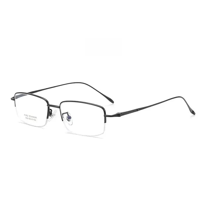 YIMARUILI Ultra-léger affaires luxe optique-lunetterie rétro carré pur titane Prescription demi-mont
