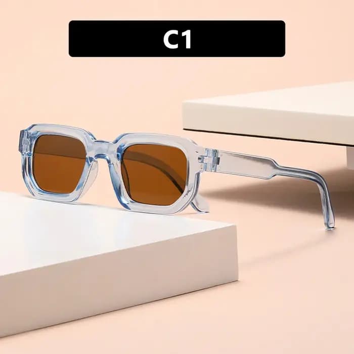 Nouveaux hommes Vintage Rectangle cadre lunettes de soleil mode rétro
