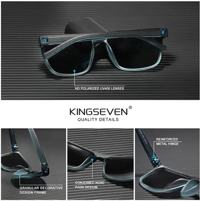 KINGSEVEN marque originale mode lunettes de soleil Rectangle UV400 polarisé femmes hommes lunettes d