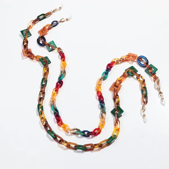 Chaîne de lunettes en acrylique colorée style Boho pour femmes