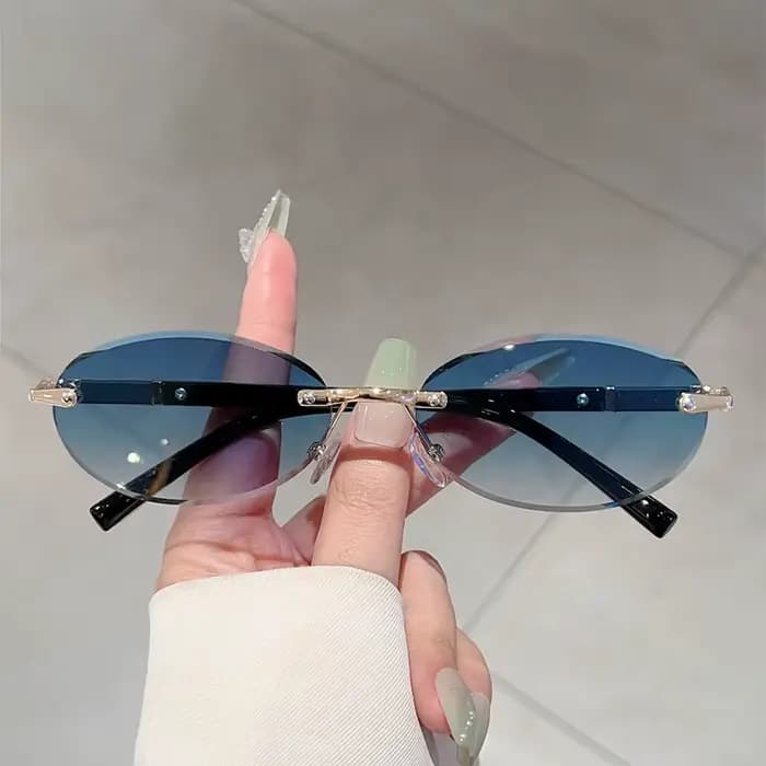 Lunettes de soleil à monture ovale personnalisée rétro femmes hommes lunettes de soleil haut de gamm