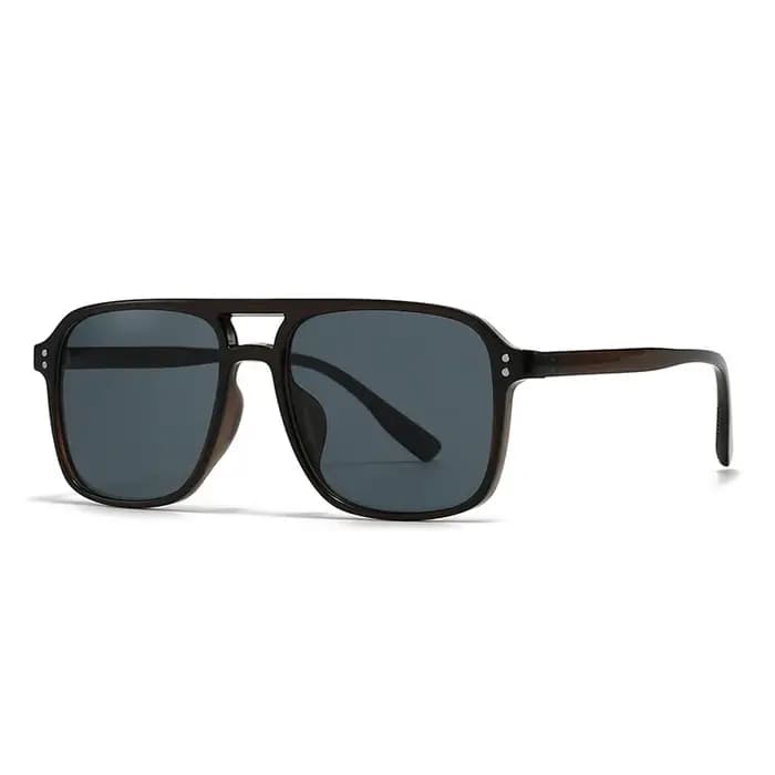 SO & EI mode Double ponts carrés Rivets femmes lunettes de soleil rétro hommes dégradé nuances UV400