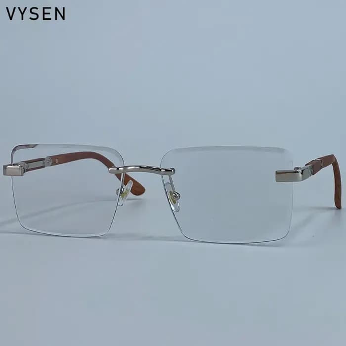 Lunettes de soleil Vintage carrées sans bords pour hommes