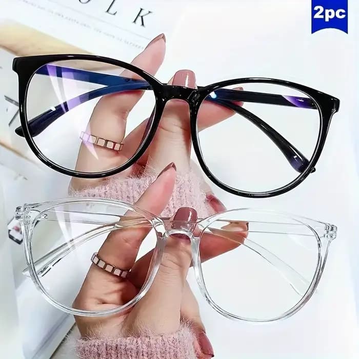 Lot de 2/3/4 lunettes de mode à verres transparents, montures unisexes noires / roses / transparente