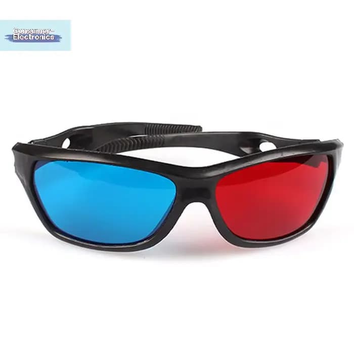 【Lunettes 3D avec monture rouge, bleue et noire pour films, séries télévisées, DVD et jeux en anaglyphe dimensionnel】