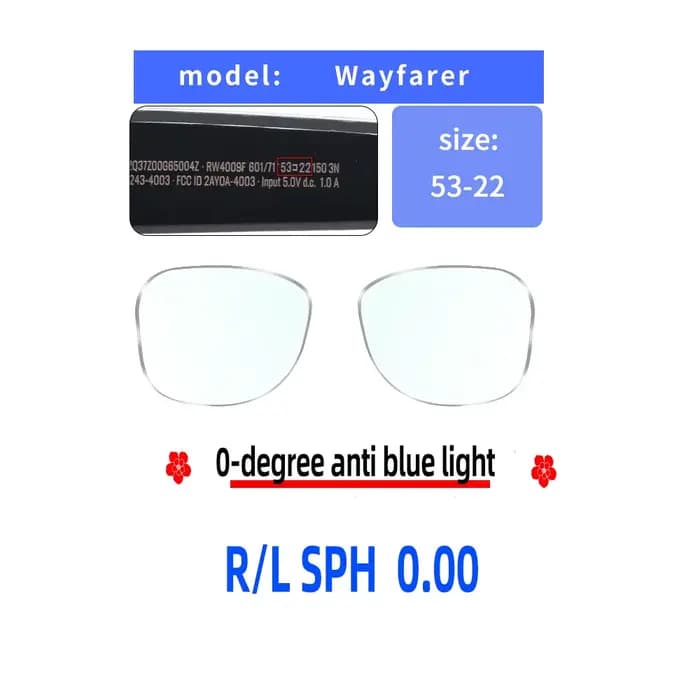 Pour lunettes intelligentes Ray Ban Meta Wayfrer, doublées, myopie personnalisée Skyler, astigmatism