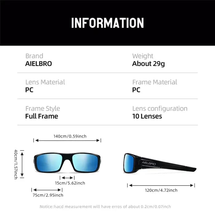 4 paires de lunettes de soleil – montures carrées unisexes avec verres UV400