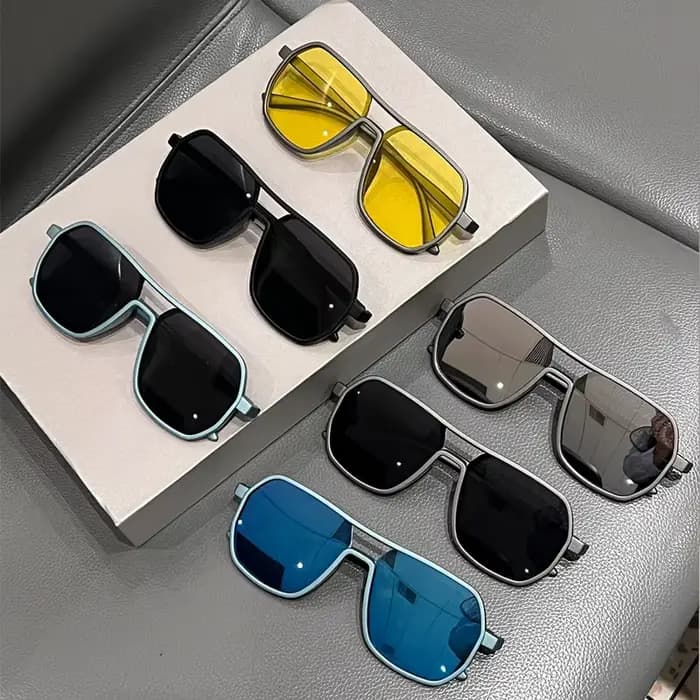 KAMMPT lunettes de soleil à jante irrégulière hommes 2025 nouvelle mode Vintage Double pont nuances femmes