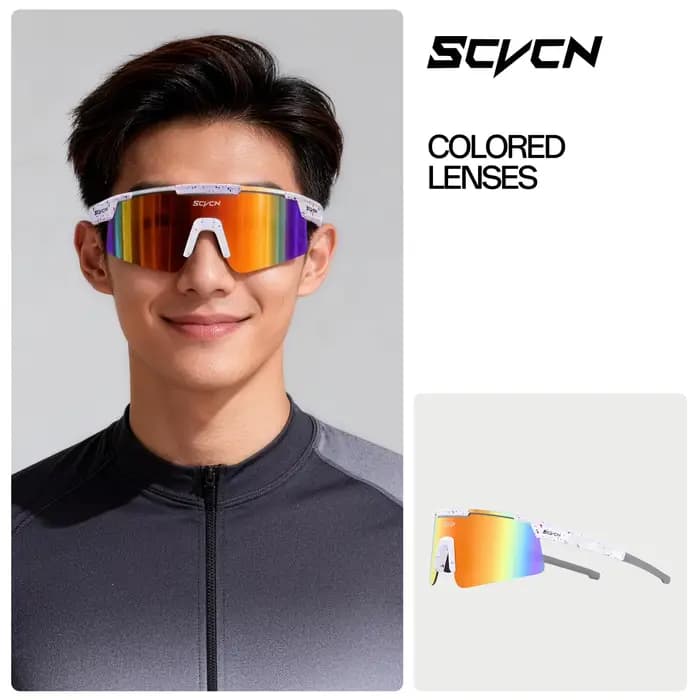 Lunettes de soleil de sport décontractées SCVCN UV400 HD pour l'alpinisme, le cyclisme, la course à