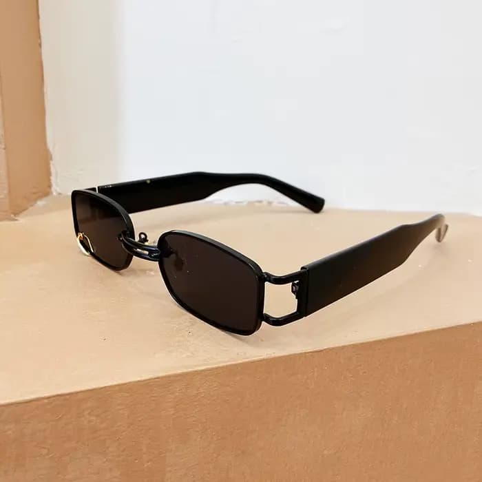 Buc& EI-Petites lunettes de soleil rectangulaires pour hommes et femmes, lunettes de soleil punk vin