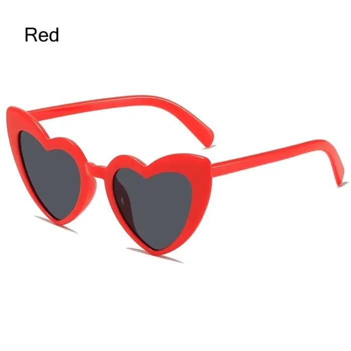 Lunettes de soleil en forme de coeur Vintage irrégulière rose