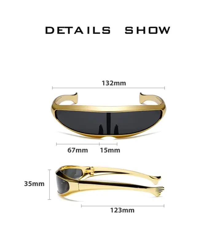 Lunettes de soleil futuristes plaquées personnalisées