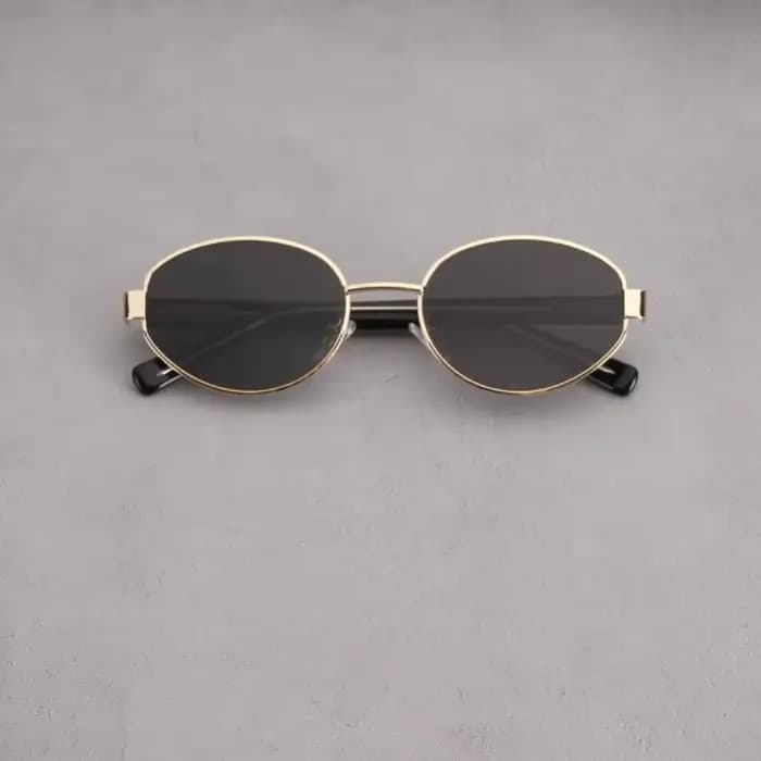 Lunettes de soleil en métal de conception de marque lunettes de soleil rétro rondes ovales unisexe l