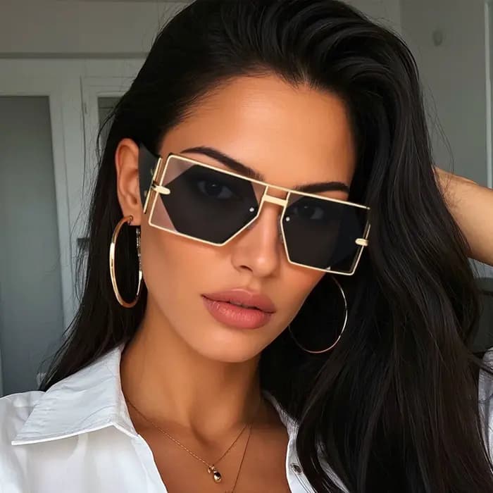 2025 nouvelles lunettes de soleil creuses hommes femmes Hip Hop célébrités d'internet Ins mode
