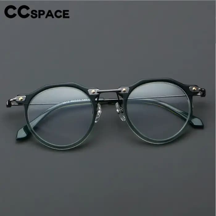 Montures de lunettes optiques en acétate vintage pour hommes et femmes, lunettes rondes en métal, lu