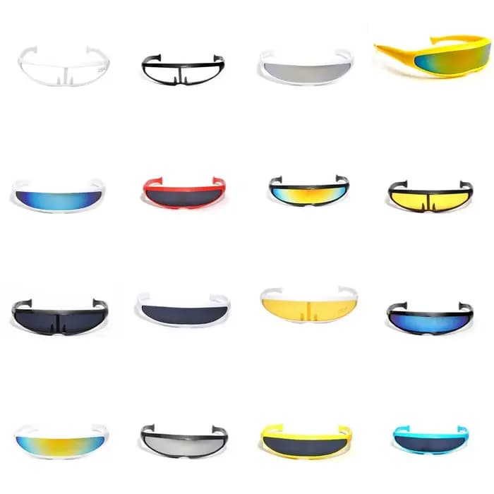 Lunettes de soleil futuristes à visière cyclope étroite pour hommes