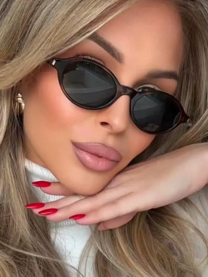 Lunettes de soleil ovales vintage pour femme