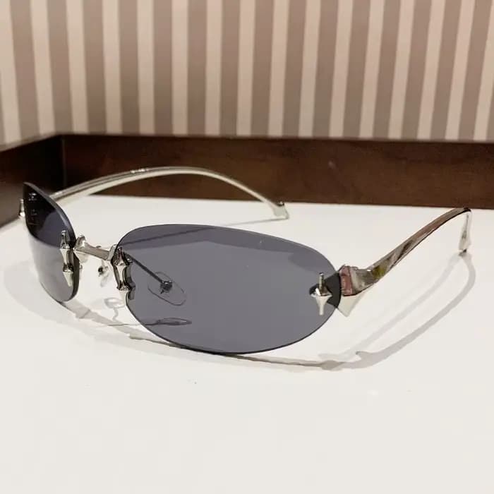 Lunettes de soleil ovales œil de chat sans cadre pour femmes, nouvelles lunettes de soleil haut de g