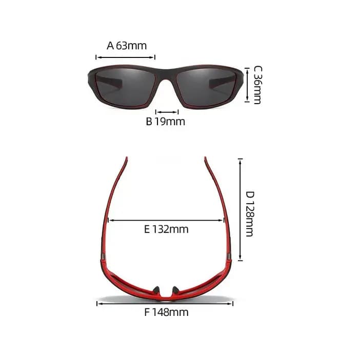 Lunettes de soleil de sport pour le cyclisme, la pêche, la course à pied, lunettes de soleil Rayed, lunettes de soleil d'extérieur pour hommes et femmes