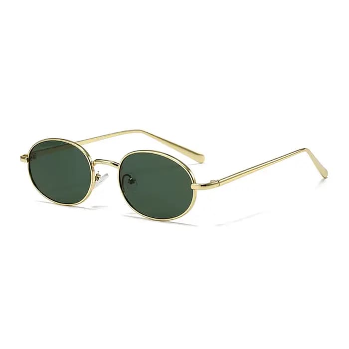 Lunettes de soleil ovales classiques en métal pour hommes