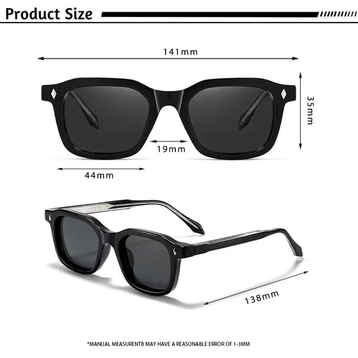 Lunettes de soleil carrées élégantes HBK pour hommes, monture tendance, branches vintage, pour femme