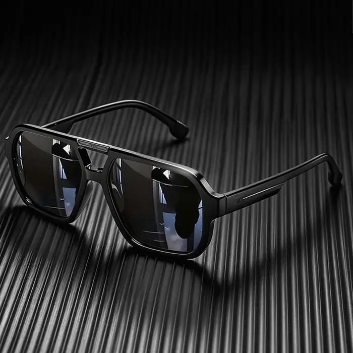 Lunettes de soleil polarisées aviateur homme femme 2026 rétro carrées double pont vintage UV400 conduite extérieur