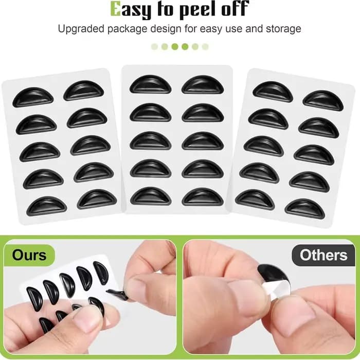 5/10 paires de plaquettes nasales antidérapantes Super collantes pour lunettes, en Silicone souple,