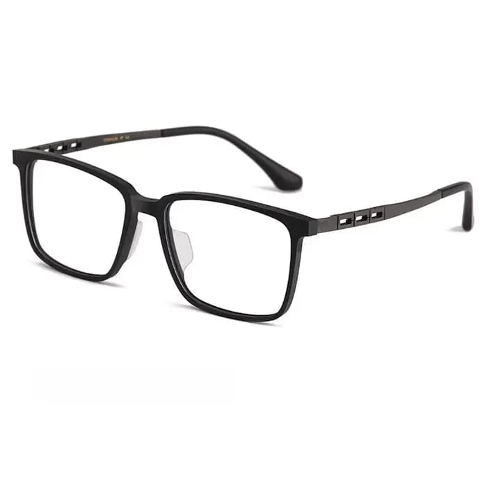 YIMARUILI Ultra-léger affaires pur titane carré lunettes cadre acétate rétro optique Prescription