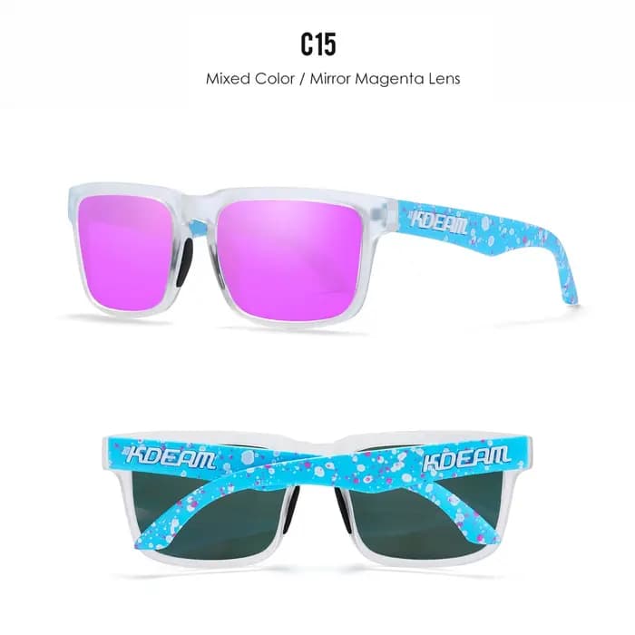 Lunettes de soleil carrées polarisées avec logo 3D