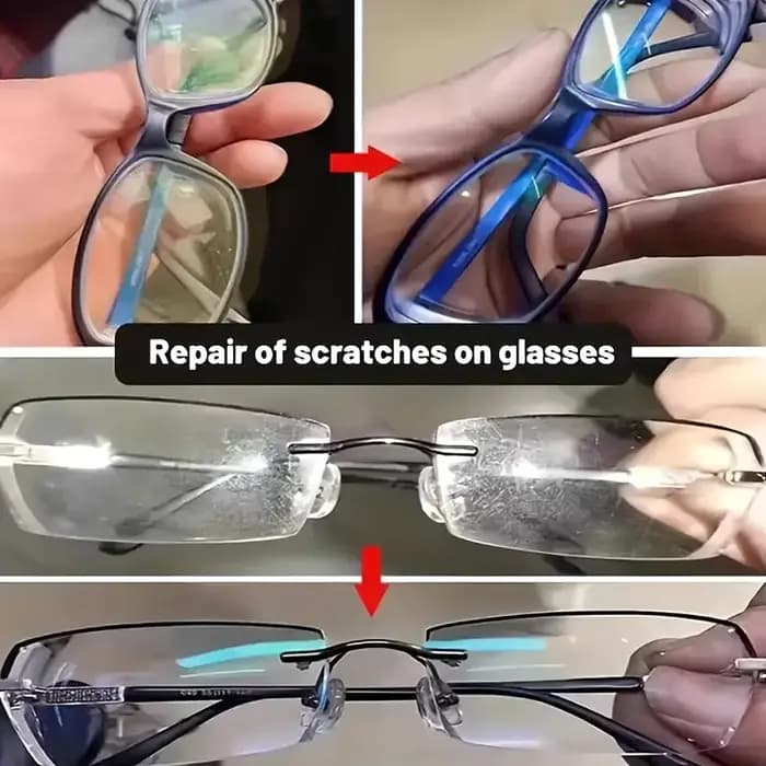 Crème de réparation des rayures sur les lunettes - Polissage et élimination des rayures sur les verres et les montures de lunettes, convient à toutes les lunettes