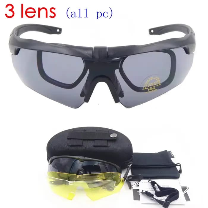 Lunettes de soleil militaires polarisées pour hommes, lunettes de sport balistiques, lunettes anti-b