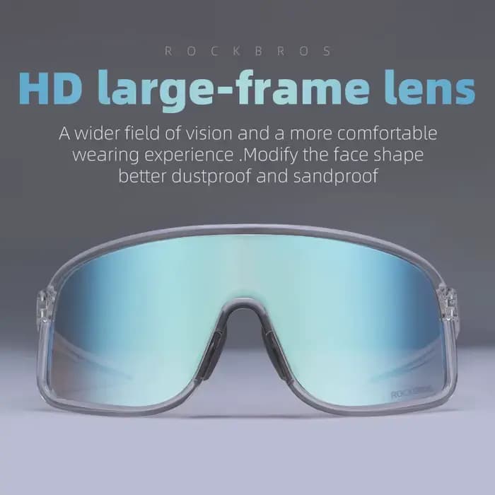ROCKBROS lunettes photochromiques HD lentille à grande monture