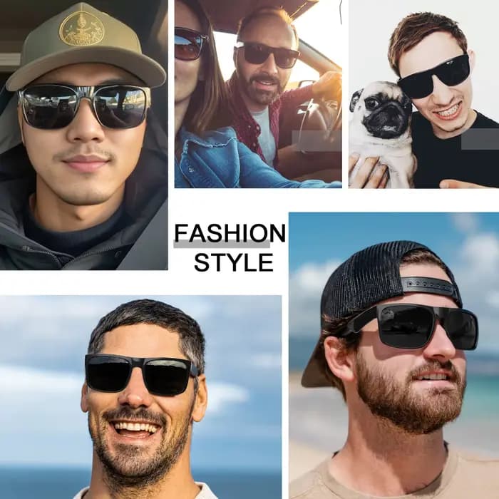 Maxjuli XL grande tête large hommes lunettes noir foncé